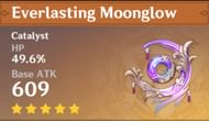 Everlasting Moonglow, with higher stats than what were previously leaked (Image via Genshin Impact)